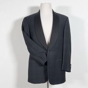 Vtg Samuelsohn Tuxedo Blazer Formal Mens Sz 40R Tartan Plaid 1 Button Ventless